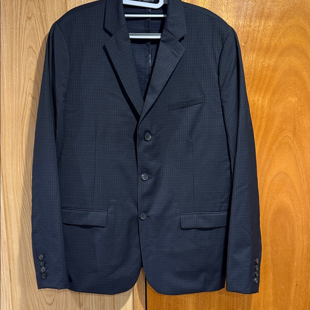 The Kooples Men’s Navy Checkered Blazer